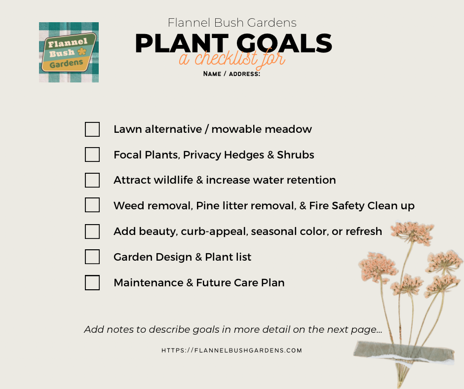Plant Goals Checklist